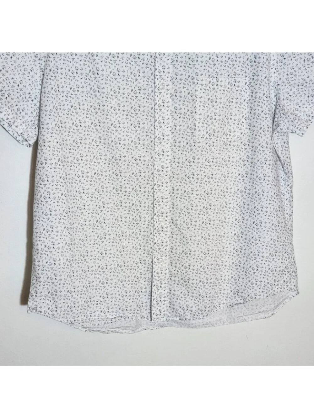 J. Crew White and Navy Print Button Down Shirt Size XL
